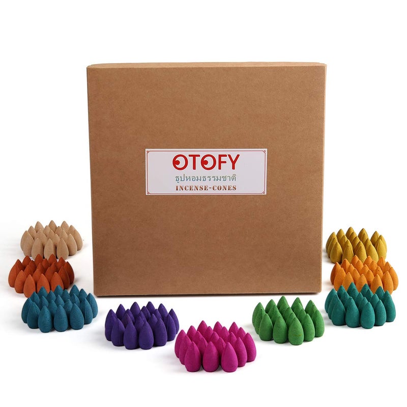 OTOFY Backflow Incense Cones - 360 Pcs of 100% Natural Scents Waterfall Incense Rose Tulip Jasmine Lavender for Meditation & Yoga Gift - Image 5